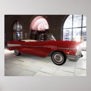 '57 Chevy - Red - HIGH Resolution! Poster