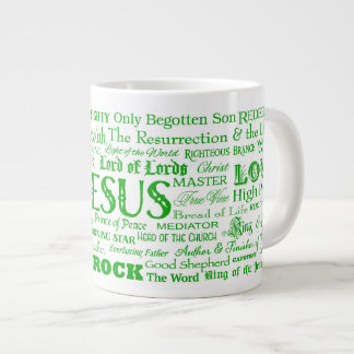 57 Names of JESUS JUMBO Coffee Mug - GreenText