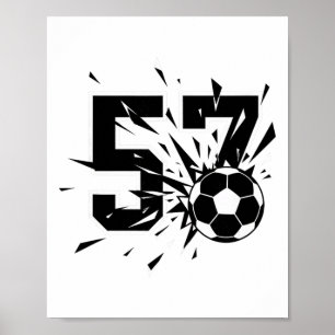 57 Soccer Explosion Number 57 Footll Fan Style Poster