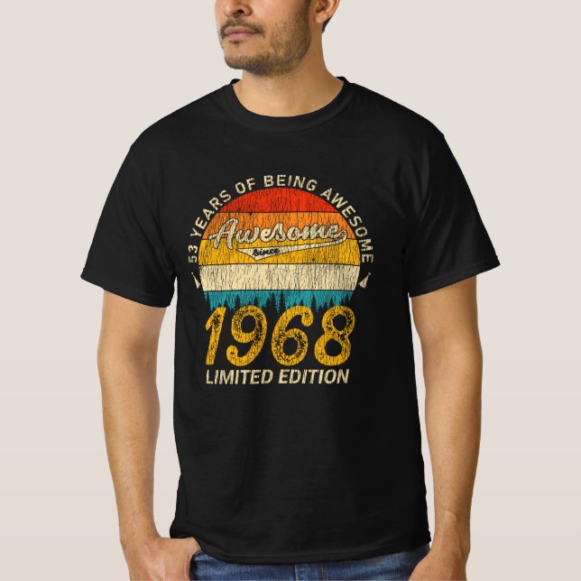 57 Year Old 1968 Retro Awesome 57th Birthday Gift T-Shirt (Front)