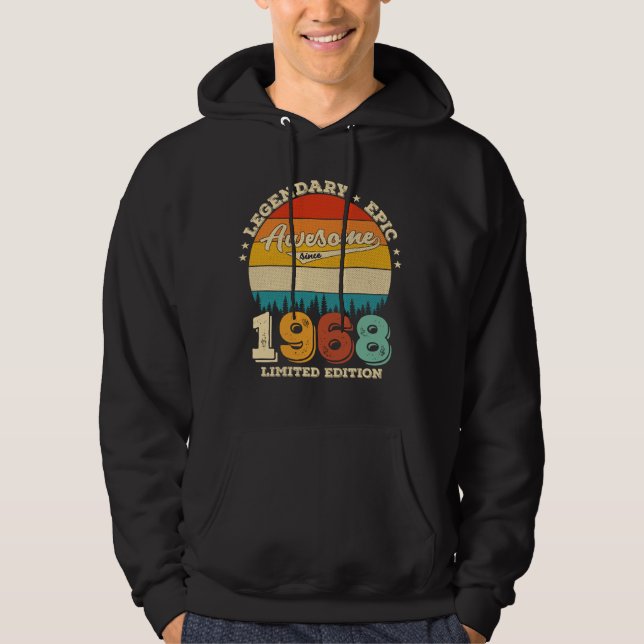 57 Year Old Bday 1968 Awesome 57th Birthday Gift Hoodie (Front)