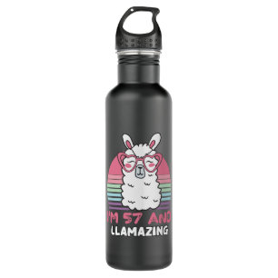 57 Year Old Bday Llamazing 57th Birthday Llama 710 Ml Water Bottle