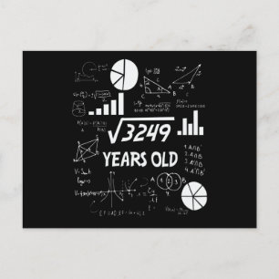57 Year Old Bday Math Teacher 57th Birthday Gift Postcard