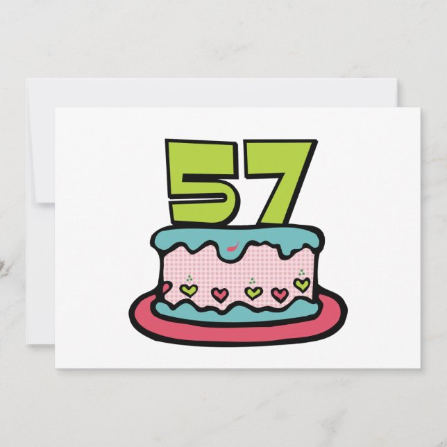 57 Year Old Birthday Cake Card (Front)