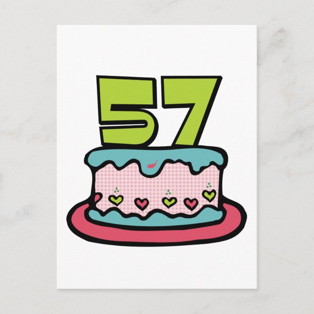 57 Year Old Birthday Cake Postcard (Front)