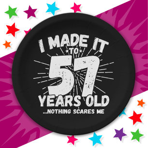 57 Year Old Sarcastic Meme Funny 57th Birthday Paper Plate