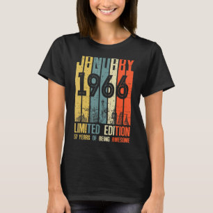 57 Years Old Vintage January 1966 Birthday Men Wom T-Shirt