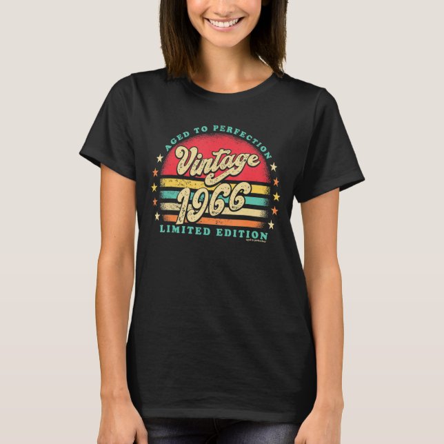 57th Birthday 1966 aged to perfection born in 60s  T-Shirt (Front)