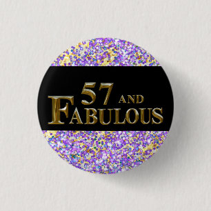 57th Birthday 3 Cm Round Badge