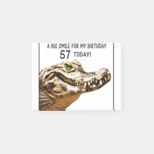 57th Birthday Alligator Smile Post-it Notes