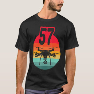 57th Birthday I Retro Remote Control Drones With C T-Shirt