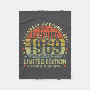 57th Birthday Legends February 1996 Vintage 57 Yea Fleece Blanket