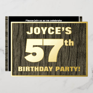 57th Birthday Party: Bold, Faux Wood Grain Pattern