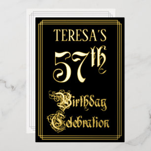 57th Birthday Party — Fancy Script & Custom Name