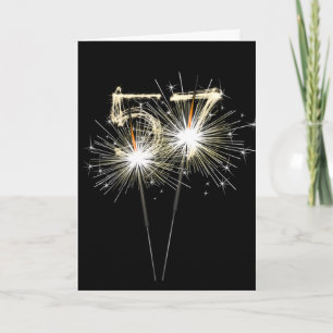 57th Birthday Sparklers on Black Card