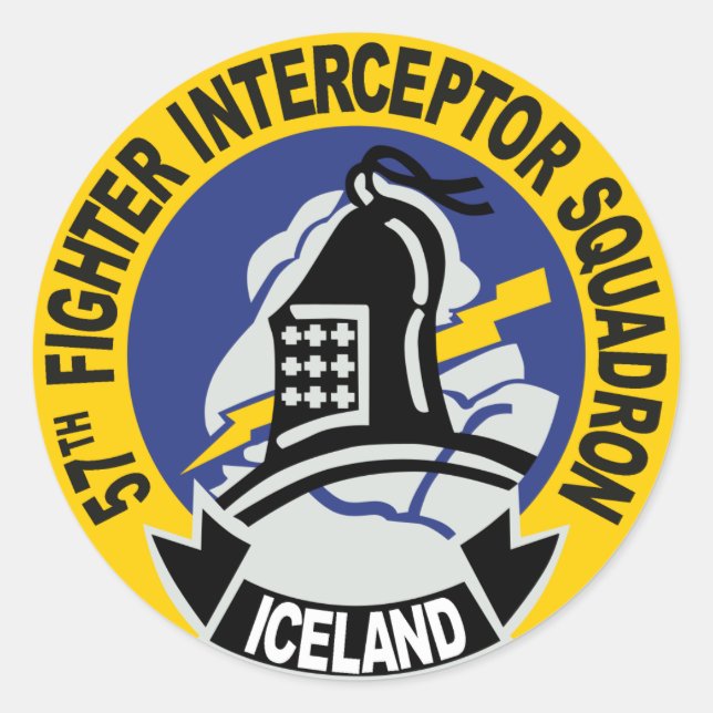 57th Fighter Interceptor Squadron Classic Round Sticker (Front)