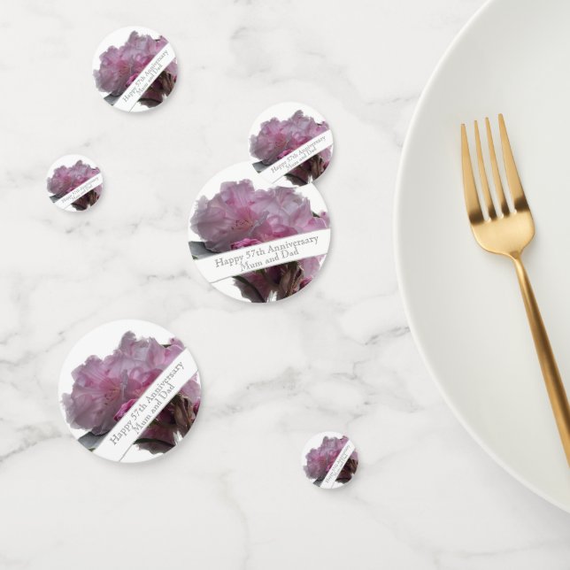 57th Wedding Anniversary Pink Rhododendron  Confetti (Group)