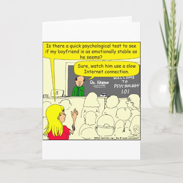 585 psychological test for boyfriend cartoon card (Front)