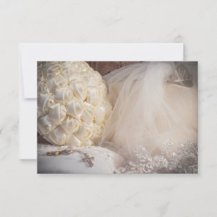 5882-Bouquet with Rings, Veil and Cross Invitation