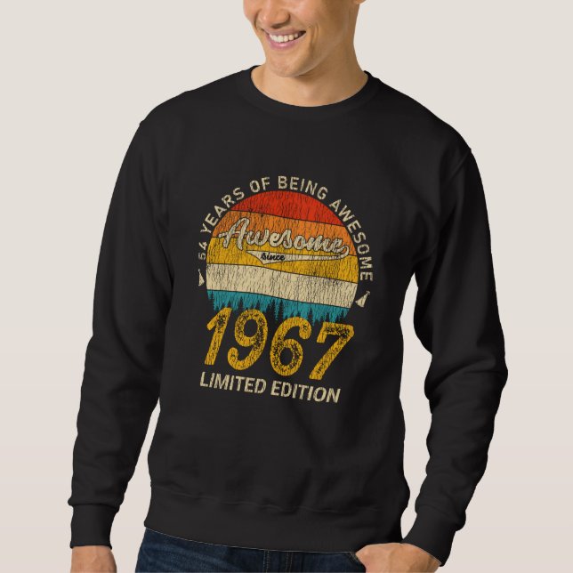 58 Year Old 1967 Retro Awesome 58th Birthday Gift Sweatshirt (Front)