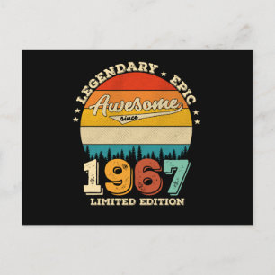 58 Year Old Bday 1967 Awesome 58th Birthday Gift Postcard