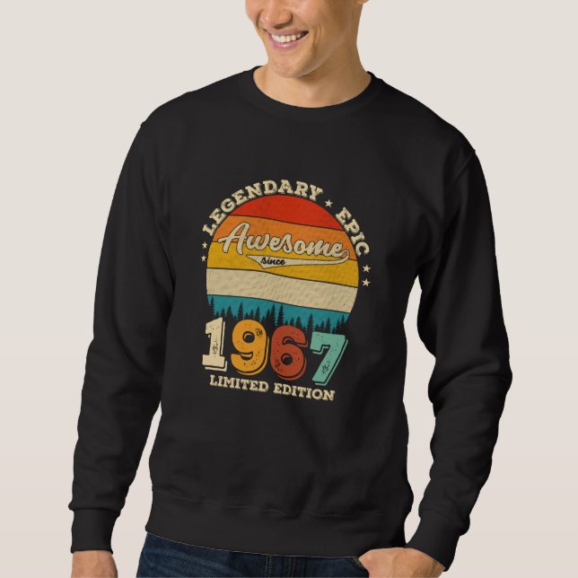 58 Year Old Bday 1967 Awesome 58th Birthday Gift Sweatshirt (Front)