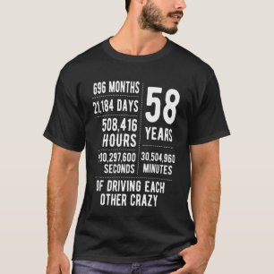 58 Years Married Funny 58th Wedding Anniversary T-Shirt