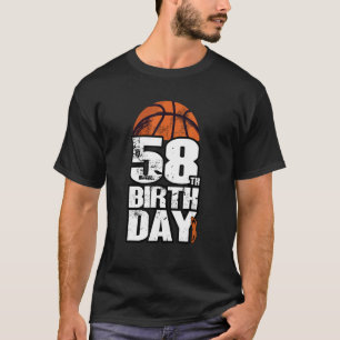 58 Years Old Vintage Basketball 58th Birthday T-Shirt