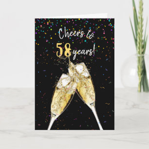58th Anniversary Champagne Toast Card