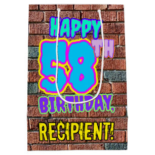 58th Birthday: Fun, Urban Graffiti Inspired Look Medium Gift Bag