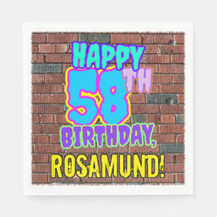 58th Birthday ~ Fun, Urban Graffiti Inspired Look Napkin