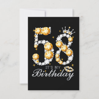 58th Birthday High Heel Shoes Crown Diamond Card