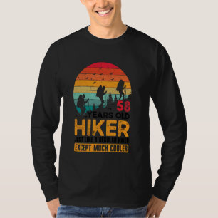 58th Birthday Hiker Mountain 58 Years Old Hiking L T-Shirt