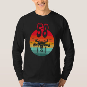 58th Birthday I Retro Remote Control Drones With C T-Shirt