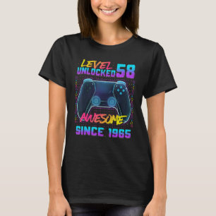 58th Birthday Level Unlocked 58 Since 1965 Women M T-Shirt