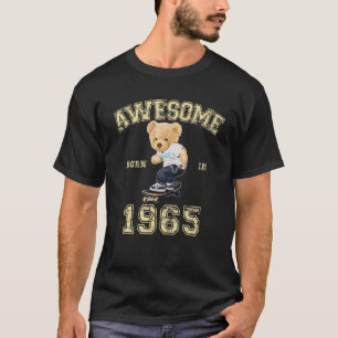 58th Birthday Men Women 1965 Awesome Teddy Skatebo T-Shirt