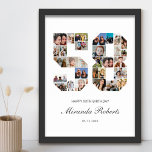 58th Birthday Number 58 Custom Photo Collage Poster<br><div class="desc">Celebrate 58th birthday with this personalised number 58 photo collage poster. This customisable gift is also perfect for wedding anniversary. It's a great way to display precious memories from your wedding and married life. The poster features a collage of photos capturing those special moments, and it can be customised with...</div>