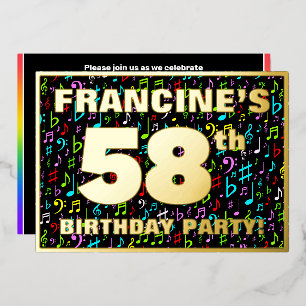 58th Birthday Party — Fun, Colourful Music Symbols