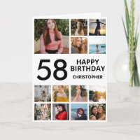 58th Birthday Photo Collage 13 Photos Black White