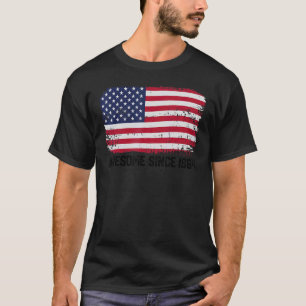 58th Birthday Vintage Usa Flag Awesome Since 1964 T-Shirt