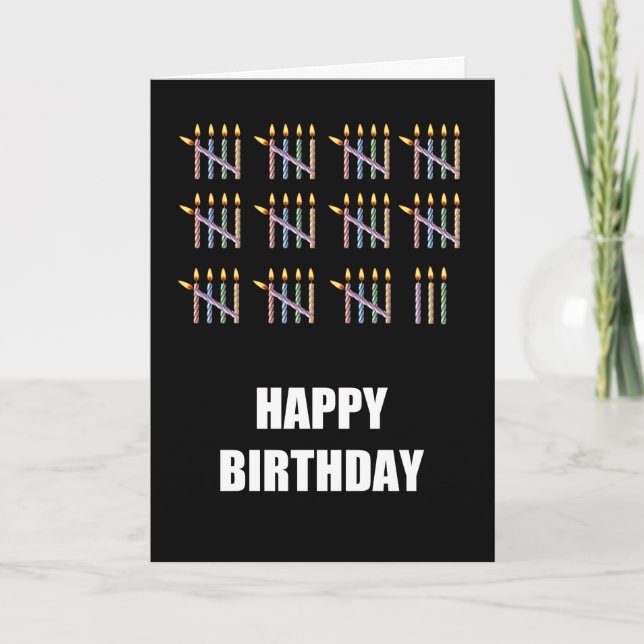 58th Birthday with Candles Card (Front)