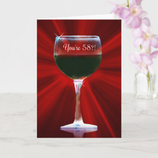 58th Happy Birthday Wine Card