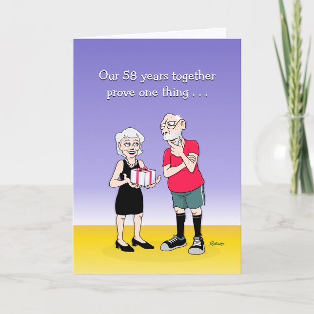 58th Wedding Anniversary Greeting Card (Front)