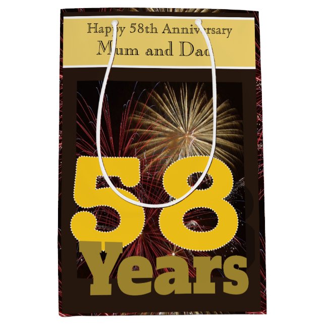 58th Wedding Anniversary   Medium Gift Bag (Front)