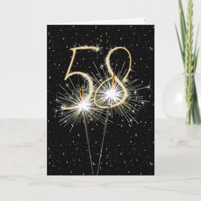 58th wedding anniversary sparklers card (Front)