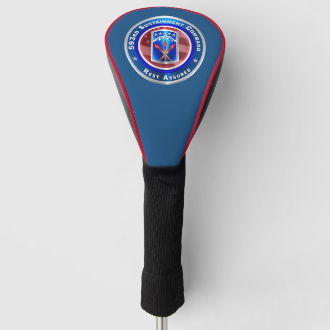 593rd Sustainment Command “Rest Assured” Golf Head Cover (Front)