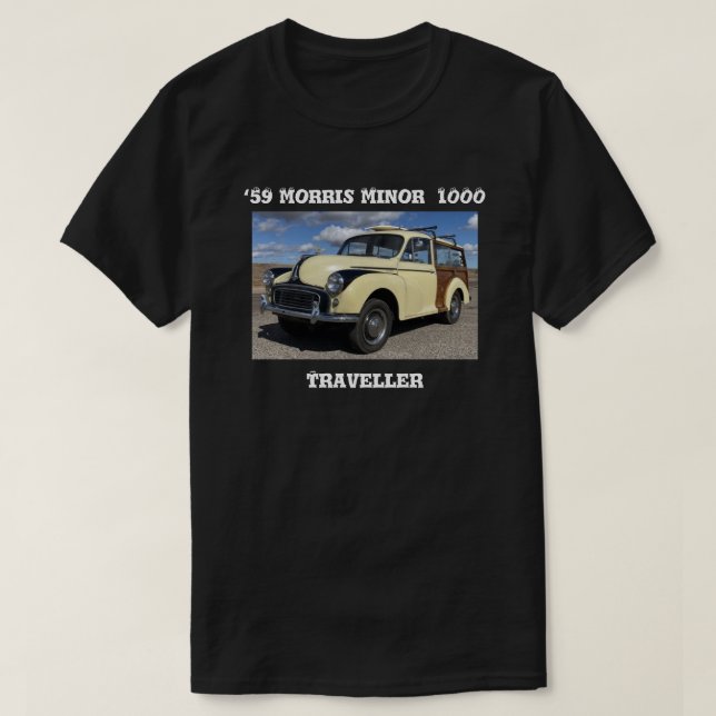‘59 Minor Traveller 1000 Woody on a T-shirt T-Shirt (Design Front)