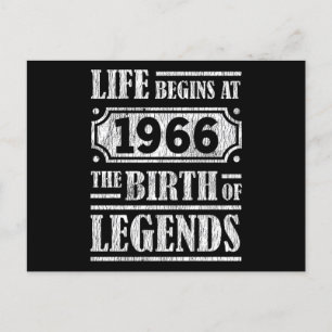 59 Year Old 1966 Birth Of Legend 59th Birthday Postcard