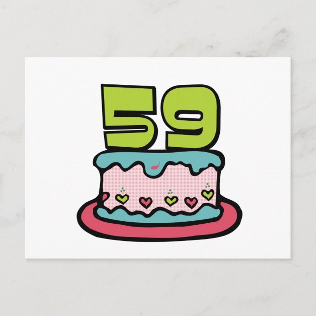 59 Year Old Birthday Cake Postcard (Front)