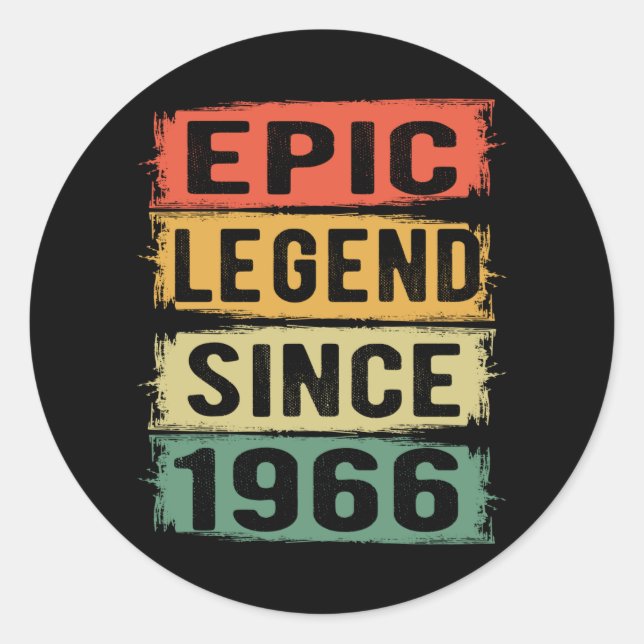 59 Years Old Bday 1966 Epic Legend 59th Birthday Classic Round Sticker (Front)